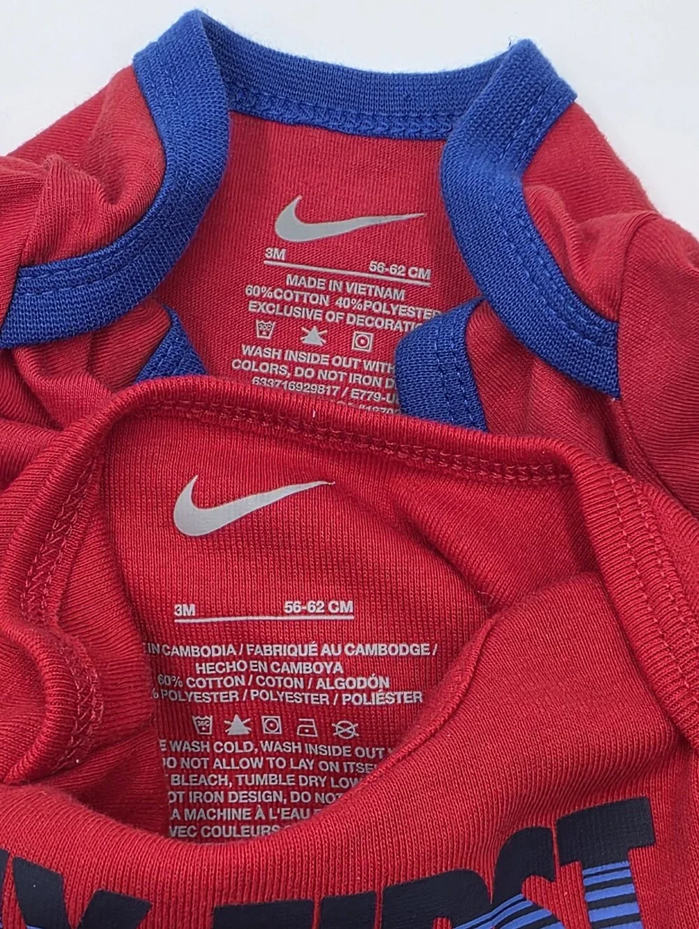 Nike baby boy bodysuit bundle size 3 months
